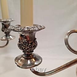 Vntg 2 International Silver Countess Silver Plate 3-Arm Candelabra Twisted 11T