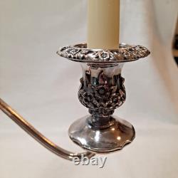 Vntg 2 International Silver Countess Silver Plate 3-Arm Candelabra Twisted 11T