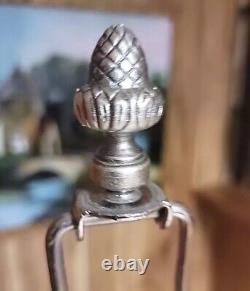 Vtg 2 Quilted Crystal Silver Lamps PAIR Tabletop MCM HOLLYWOOD REGENCY READ