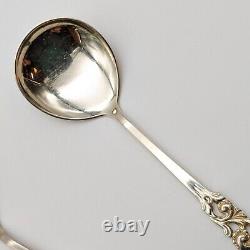 Vtg 830s Silver Brodrene Mylius TELE Pattern Large Serving Spoon Pair Cream