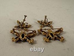 Vtg Coro Sterling Silver Pair of Butterfly Pins / Brooches with Matching Earrings