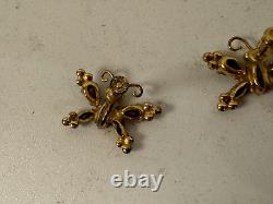Vtg Coro Sterling Silver Pair of Butterfly Pins / Brooches with Matching Earrings