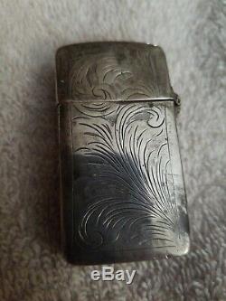 Vtg Couple Cloisonne Enamel 800 Italian Silver Zippo Lighter Case Cover Engraved