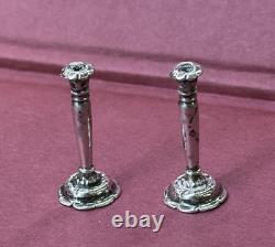 Vtg Dollhouse Miniatures Guglielmo CINI Sterling Silver Candlestick Pair 112