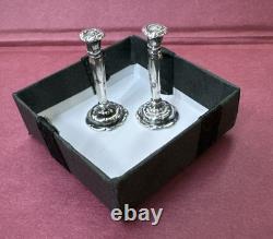 Vtg Dollhouse Miniatures Guglielmo CINI Sterling Silver Candlestick Pair 112