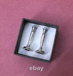 Vtg Dollhouse Miniatures Guglielmo CINI Sterling Silver Candlestick Pair 112