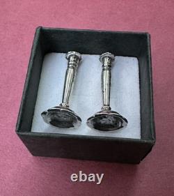 Vtg Dollhouse Miniatures Guglielmo CINI Sterling Silver Candlestick Pair 112