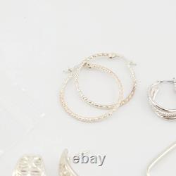 Vtg Earrings 7 pair Lot Different Hoops Sterling Silver 925 Jewelry 34.4g