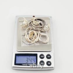 Vtg Earrings 7 pair Lot Different Hoops Sterling Silver 925 Jewelry 34.4g