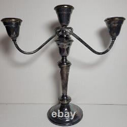 Vtg Gorham Silverplate Pair of Colonial 3 Part Twisted Arm Candelabras #YC3032