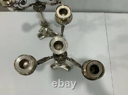 Vtg Italian Pampaloni 800 Silver Pair of Candelabras Aesthetic Movement Style