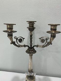 Vtg Italian Pampaloni 800 Silver Pair of Candelabras Aesthetic Movement Style