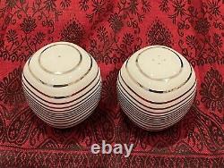 Vtg MCM Timo Sarpaneva Rosenthal Suomi Pair Silver Striped Porcelain S&P Shakers