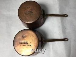 Vtg Miniature Pure Copper and Bronze Sterling Silver Gotham Pans Childs pair