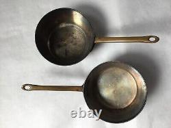 Vtg Miniature Pure Copper and Bronze Sterling Silver Gotham Pans Childs pair