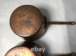 Vtg Miniature Pure Copper and Bronze Sterling Silver Gotham Pans Childs pair