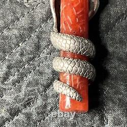 Vtg Native American sterling Silver Huge wolf bolo Earrings 950 Chakra Snake Lot