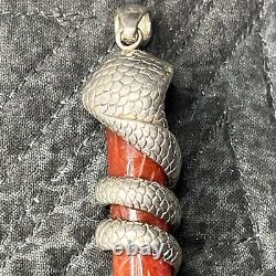 Vtg Native American sterling Silver Huge wolf bolo Earrings 950 Chakra Snake Lot