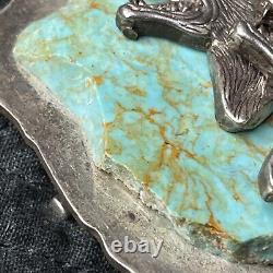 Vtg Native American sterling Silver Huge wolf bolo Earrings 950 Chakra Snake Lot
