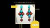 Vtg Navajo Red Spiny Turquoise Cluster Sterling Silver Dangle Earrings Native