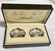 Vtg Pair Christofle Shell Silver Plated Knife/chopstick Rest In The Box France