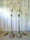 Vtg Pair Heyco Silver & Gold Buffet Lamps Table Lamps Hollywood Regency 35 Tall