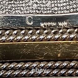 Vtg Pair Navajo Sterling Silver & 12K Gold Filled Cuff Bracelet By Jerry Cowboy