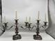 Vtg Pair Of Birmingham 3 Light Candelabra Convertible Silver On Copper Baroque