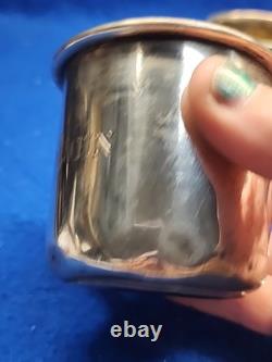Vtg Pair Of Sterling Silver Saart Bros. Baby Cup Monogrammed John /Kathleen 182g