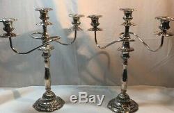 Vtg Pair Silver Plated Candelabra Neiman Marcus 17 Tall Italy