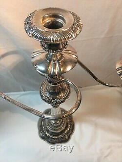 Vtg Pair Silver Plated Candelabra Neiman Marcus 17 Tall Italy