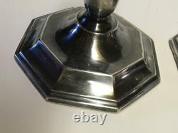 Vtg Pair Thorvald Marthinsen Norway 830S Silver Candlesticks Weighted Stamped