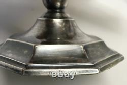 Vtg Pair Thorvald Marthinsen Norway 830S Silver Candlesticks Weighted Stamped