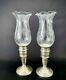 Vtg Pair Weighted Sterling Silver Revere For Cartier Candle Holders With Shades