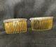 Vtg. Pair Of Bear Native American Navajo Sterling Silver Celluloid Hair Combs