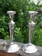 Vtg. Pair Of International Wedgwood Weighted Sterling Tall Candle Sticks N22