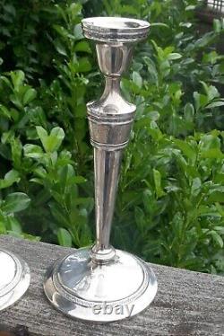 Vtg. Pair of International Wedgwood Weighted Sterling Tall Candle Sticks N22