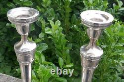 Vtg. Pair of International Wedgwood Weighted Sterling Tall Candle Sticks N22