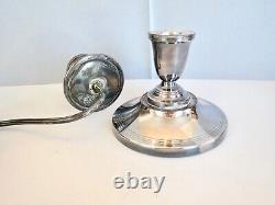 Vtg Pair of SILVERPLATE ADJUSTABLE 3-Arm CANDELABRAS Candle Holders 14.25 Tall