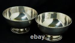 Vtg Pair of Silver Bowl 2¼'' Tall x 4'' Ø dia. 198g Total Wht GUC Look/Read