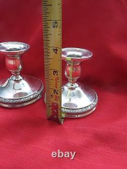 Vtg Prelude by International Sterling Silver Candlestick Pair 3 1/2