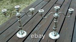 Vtg Set/2 WESTMORLAND Sterling Weighted CANDELABRA Pair 621 13 H