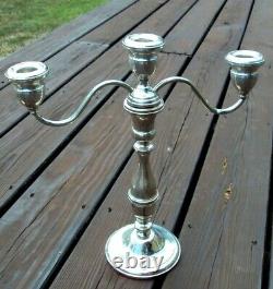 Vtg Set/2 WESTMORLAND Sterling Weighted CANDELABRA Pair 621 13 H