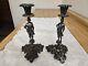 Vtg. Silverplate Figural Candlesticks On Base Pair, Unmarked