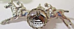 Vtg Vintage Horse Equestrian Sterling Silver Essex Crystal Jewelry Lot