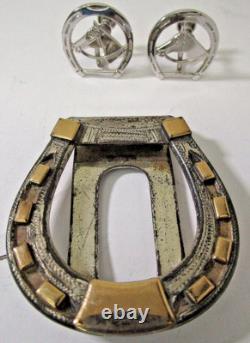 Vtg Vintage Horse Equestrian Sterling Silver Essex Crystal Jewelry Lot