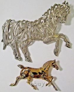 Vtg Vintage Horse Equestrian Sterling Silver Essex Crystal Jewelry Lot