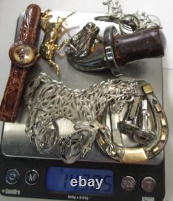Vtg Vintage Horse Equestrian Sterling Silver Essex Crystal Jewelry Lot