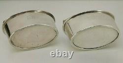 Vtg c1800 Pair of Georgian Solid Sterling Silver Salt Cellars & Glass Liner 206g