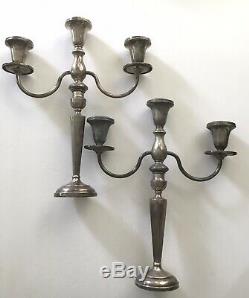 Wonderful Vintage Pair Of Sterling Silver 3 Light Candelabras